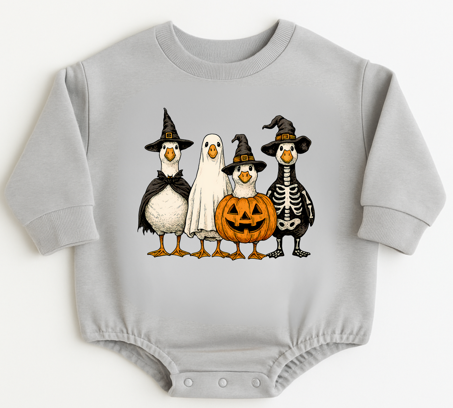 Ducks Halloween Baby Oversized Romper French Terry Hippo Boutique