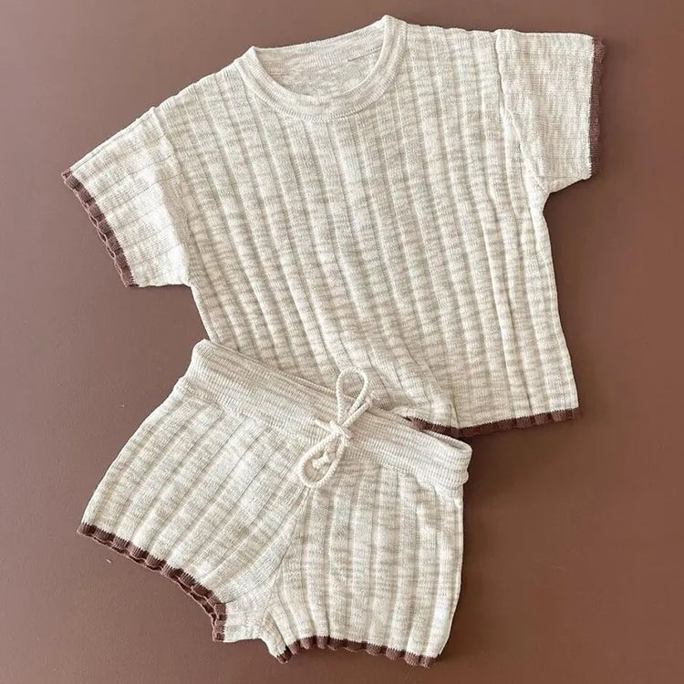 Baby & Toddler Waffle Knit Cotton Summer Outfit Sets Hippo Boutique