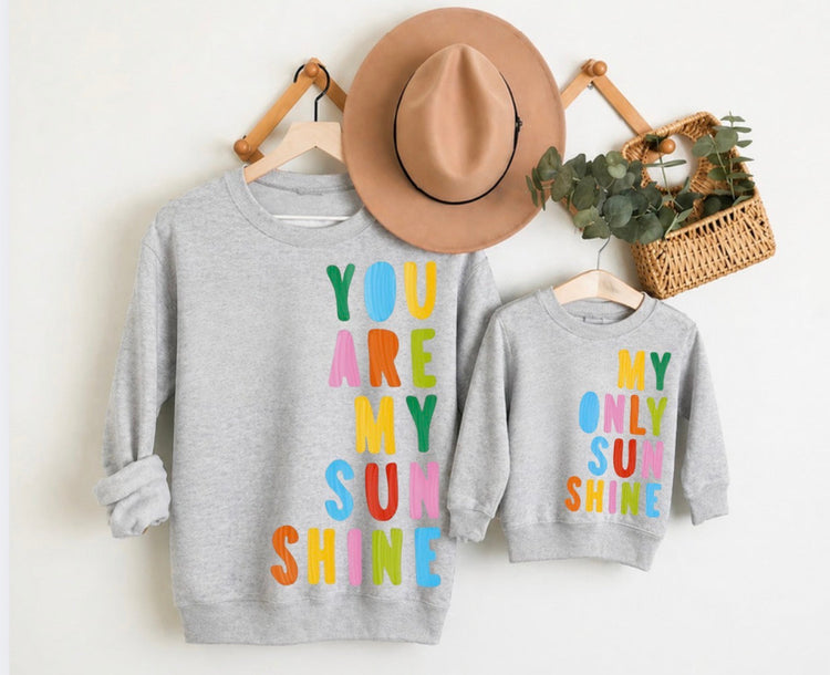 Mama & Mini Matching Sweatshirts - You are my sunshine Hippo Boutique