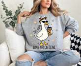 T-Shirts Sweatshirts & Hoodies - This Mama Runs on Caffeine Leopard Goose Hippo Boutique