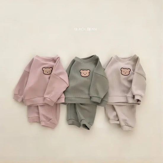 Teddy Baby & Toddler Waffle Knit Outfit Hippo Boutique