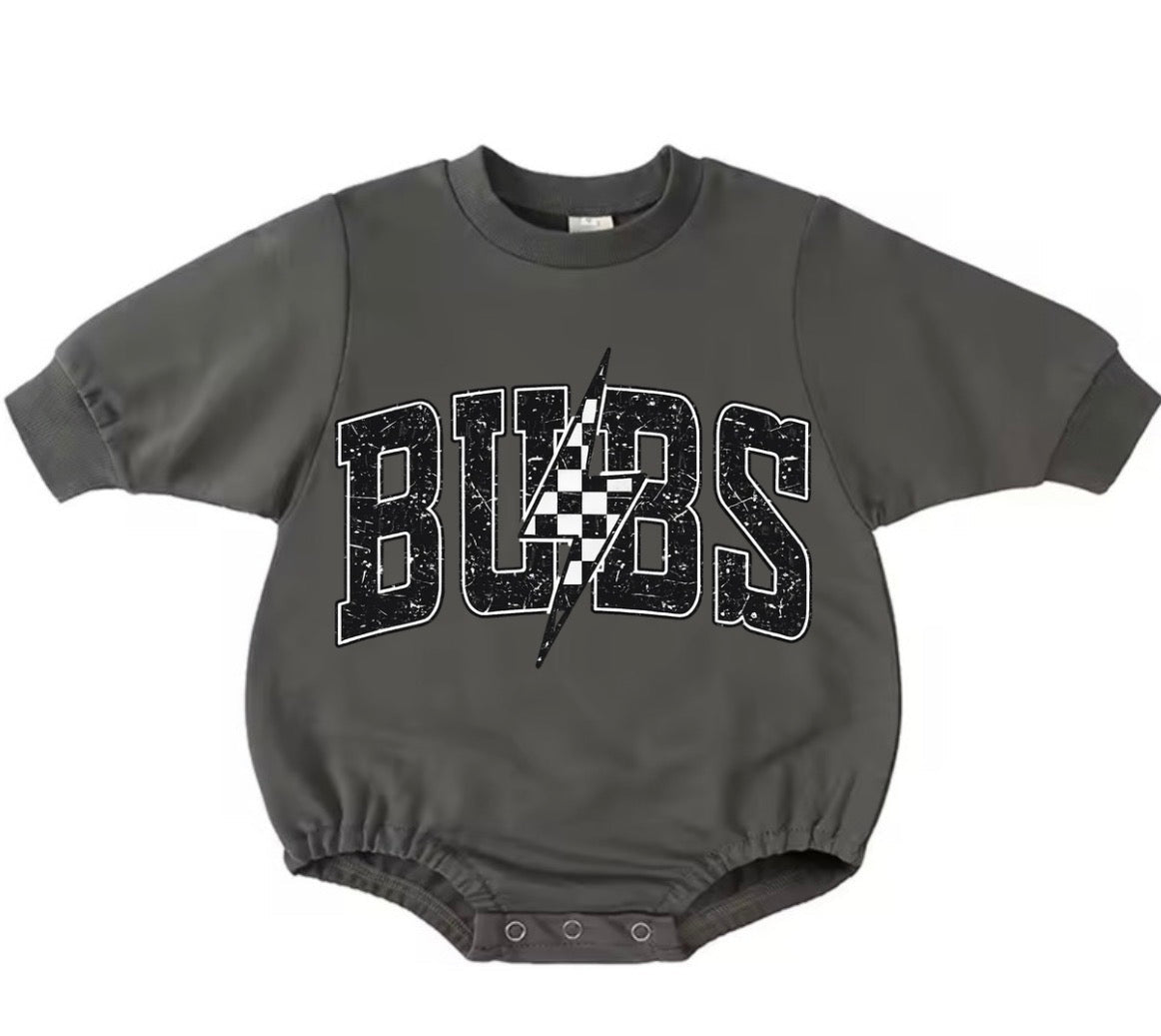 Bubble Sweatshirt Romper - Bubs Lightning Hippo Boutique