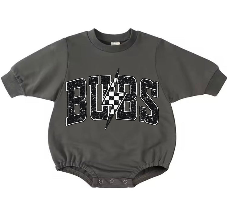 Bubble Sweatshirt Romper - Bubs Lightning Hippo Boutique