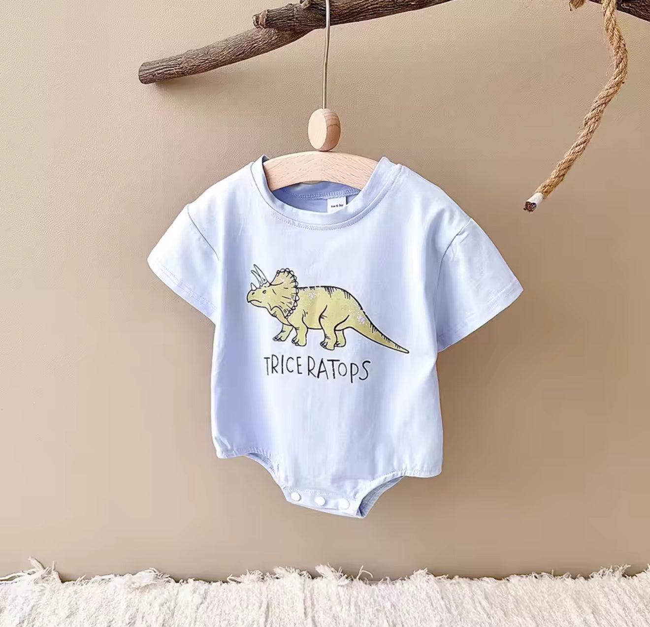 Dino Baby t-shirt Bubble Romper Hippo Boutique