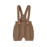 Knit button up Suspender Outfit Hippo Boutique