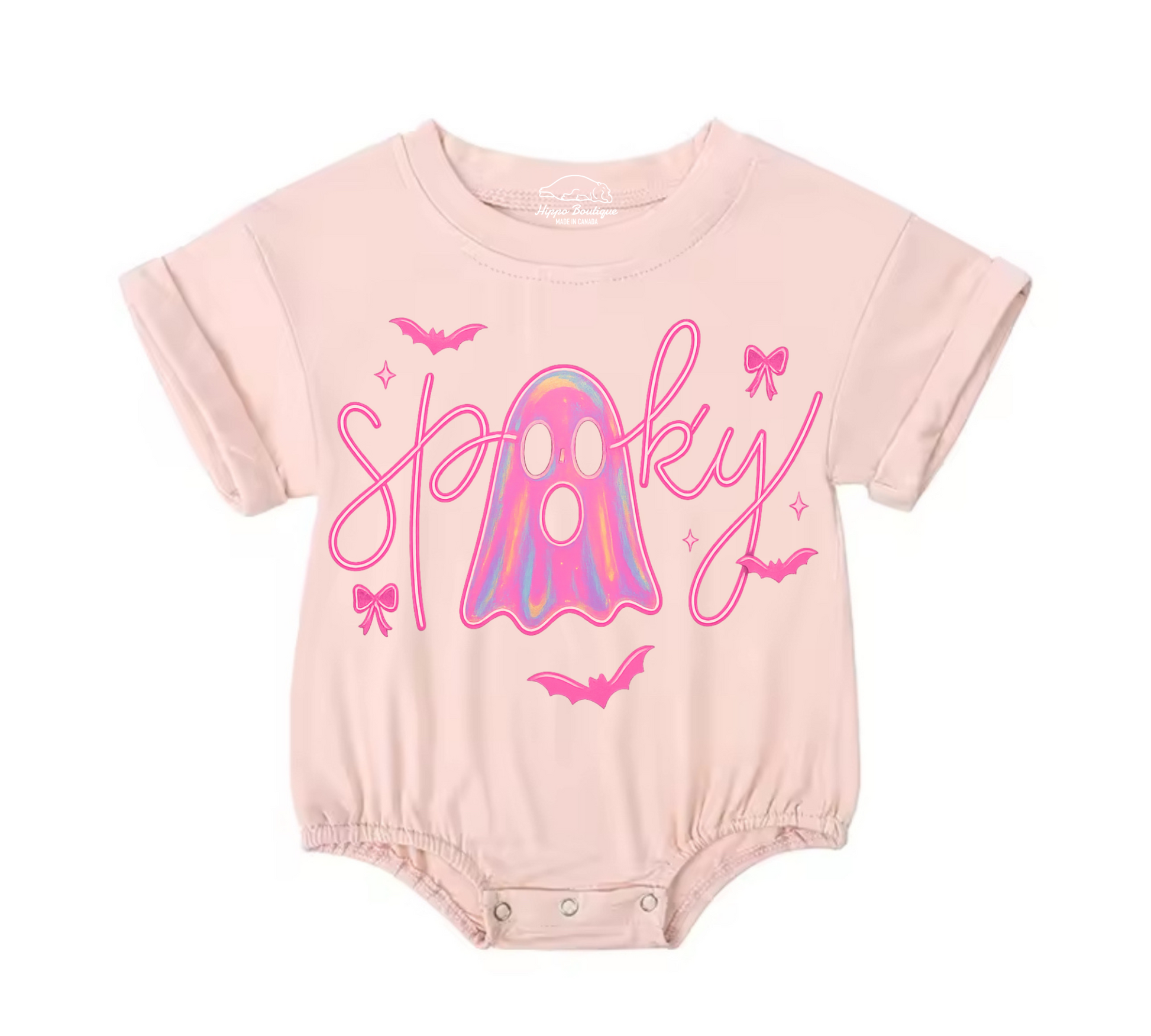 Ghost Coquette Halloween Baby t-shirt Bubble Romper Hippo Boutique