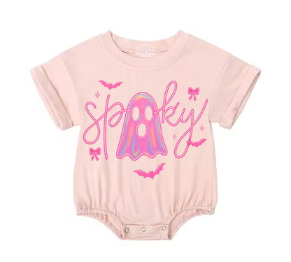 Ghost Coquette Halloween Baby t-shirt Bubble Romper Hippo Boutique