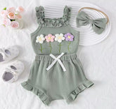 Knit Floral Baby Outfit Hippo Boutique