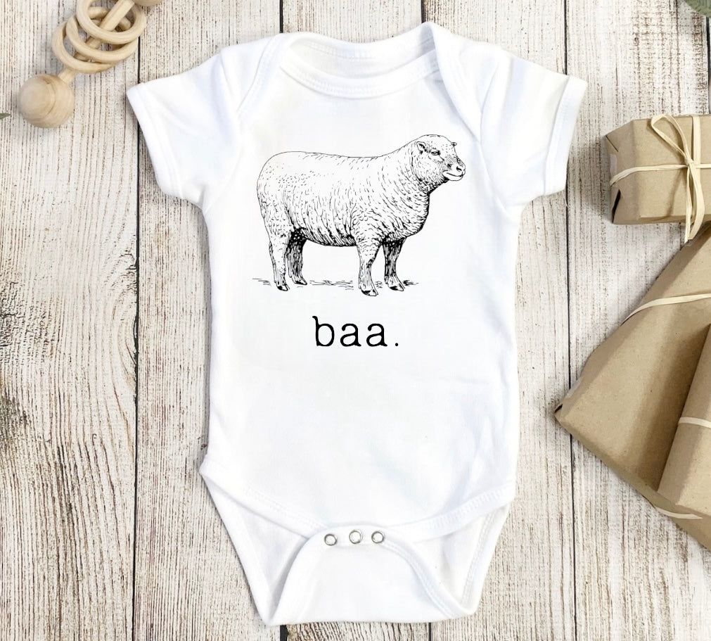 Baa Sheep Baby Farm Bodysuit Hippo Boutique