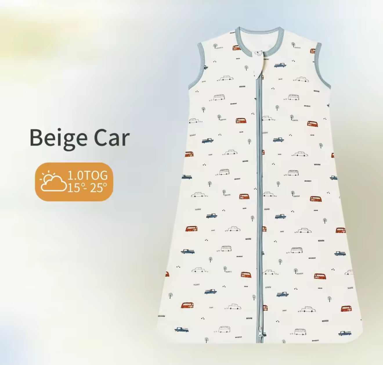 Newborn Baby 100% Organic Cotton Sleep sac - 1 Tog Hippo Boutique