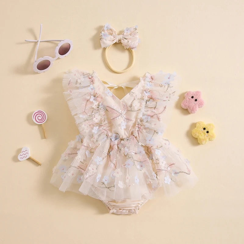 Floral Sleeveless Baby Romper Dress Hippo Boutique