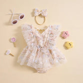 Floral Sleeveless Baby Romper Dress Hippo Boutique