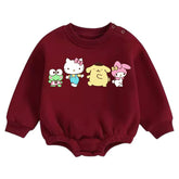 Soft warm fleece kitty Oversized Sweatshirt Romper Hippo Boutique