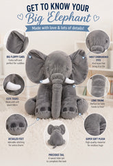 Personalized Baby Birth Stats Elephant – Custom Name & Newborn Keepsake Hippo Boutique