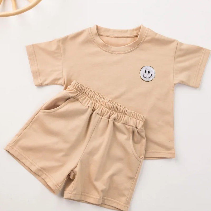 Smile Cotton T-Shirt & Shorts set Hippo Boutique