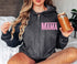 Pink Checkered Mama Zip Up Hoodie Hippo Boutique