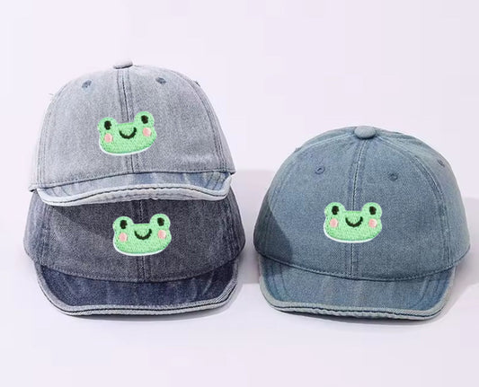 Smiley Frog Soft Edge Baby Hats Hippo Boutique Baby Soft Edge Cowboy Duck Tongue Hat Fashion Sunshade Peaked Hats Korean Kids Elastic Baseball Cap 5-24M Toddler Sun Visors froggy hat caps