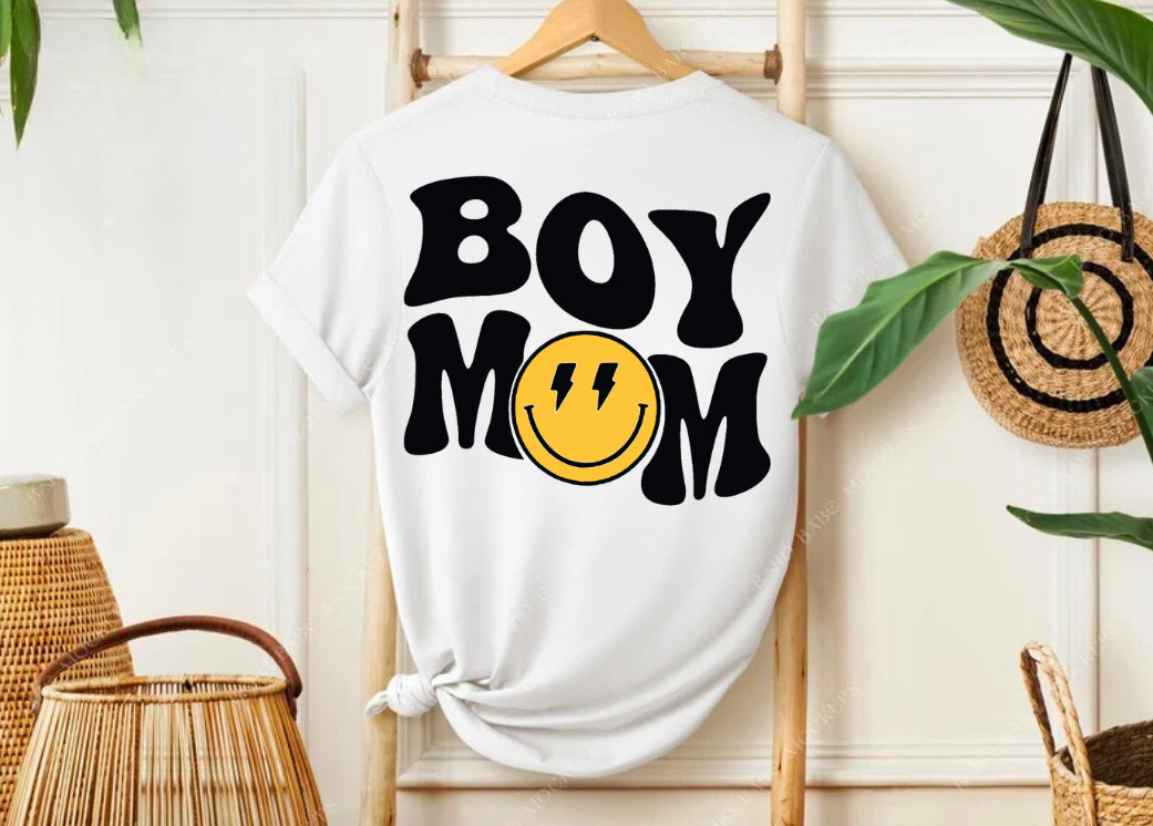 Smile Boy Mom & One Happy Dude Matching mama and mini T-shirts & Romper Hippo Boutique