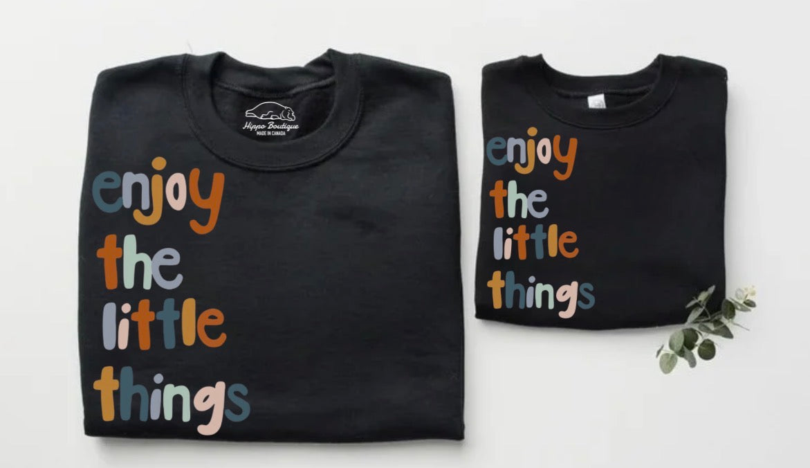 Mama & Mini Matching Sweatshirts - Enjoy the little things Hippo Boutique