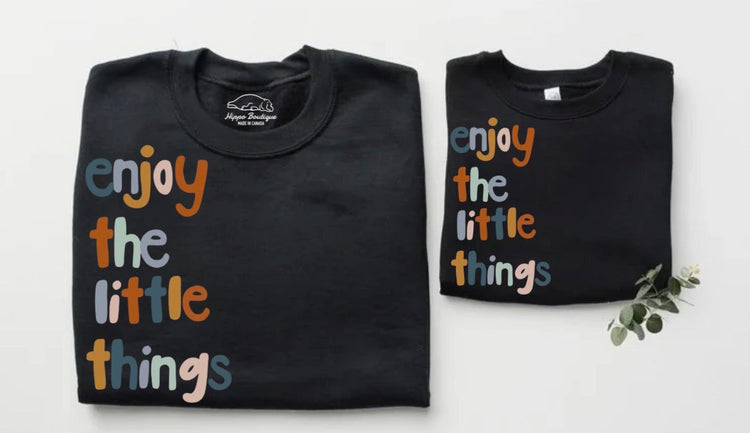Mama & Mini Matching Sweatshirts - Enjoy the little things Hippo Boutique