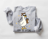 T-Shirts Sweatshirts & Hoodies - This Mama Runs on Caffeine Leopard Goose Hippo Boutique