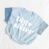 Big Sister baby Color Block T-Shirt Bubble Romper Hippo Boutique