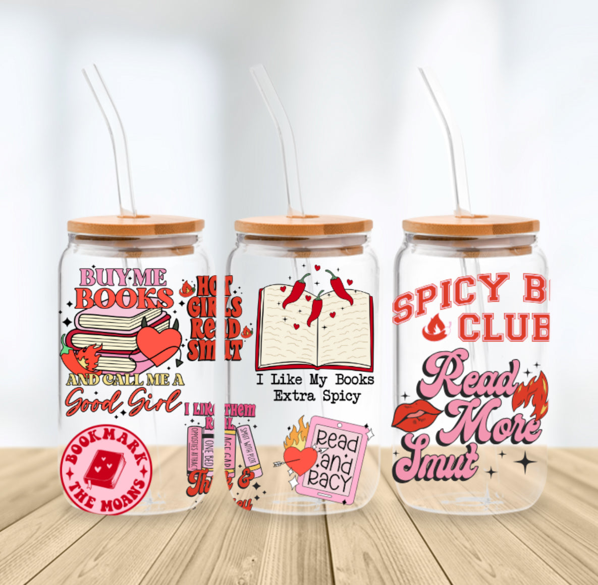 Dark Romance Smut Glass Tumbler Cups Hippo Boutique