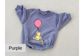 Pink Balloon Pooh baby Oversized Sweatshirt Romper Hippo Boutique
