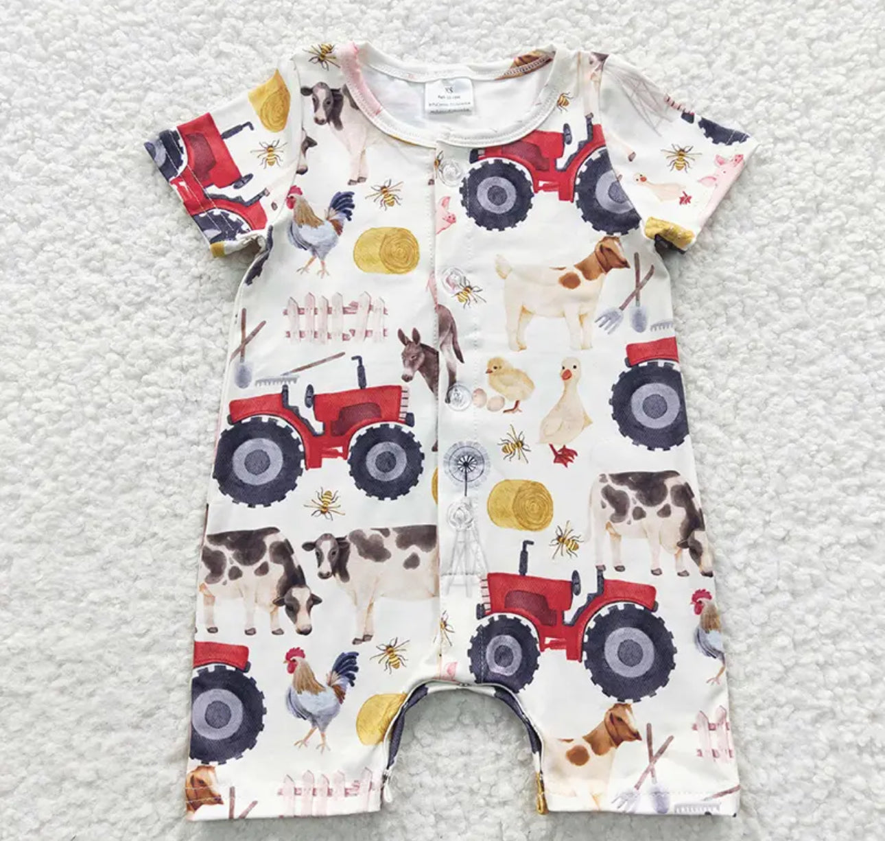 Baby Farm Tractor Rompers Hippo Boutique