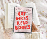 Red hot girls read books library card Kindle insert with bookish designs red and pink kindle insert halo graphic kindle card stock