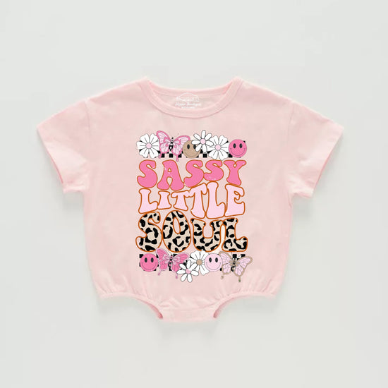 Retro Sassy Little Soul Baby Girl t-shirt Bubble Romper Hippo Boutique