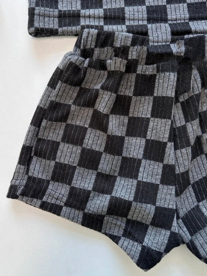 Cool Kid Baby & toddler checkered shorts and t-shirt outfit Hippo Boutique