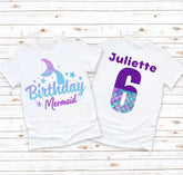 Custom Birthday Mermaid T-Shirts Hippo Boutique
