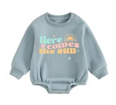 Soft warm fleece oversized Romper - Here comes the sun Hippo Boutique