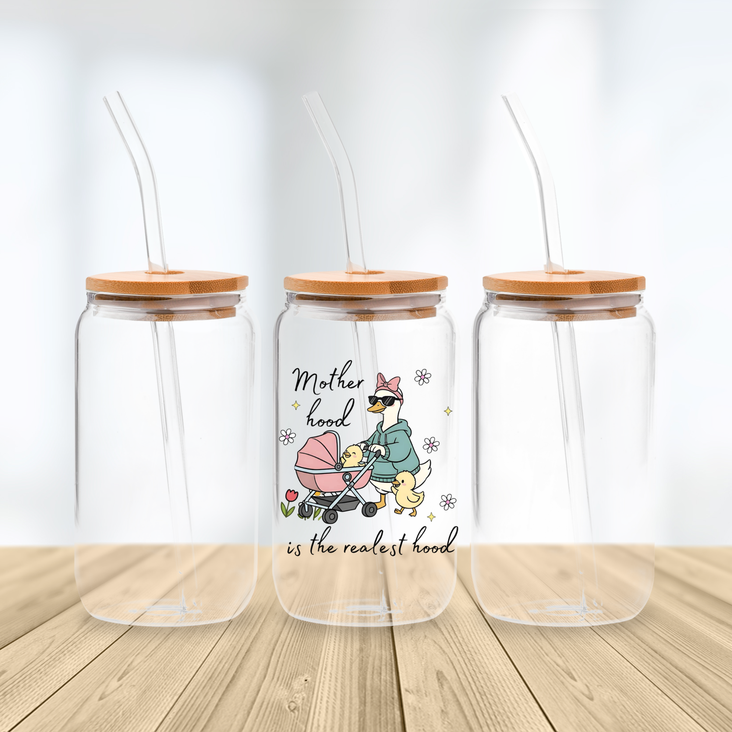 Motherhood Goose glass Tumbler Hippo Boutique