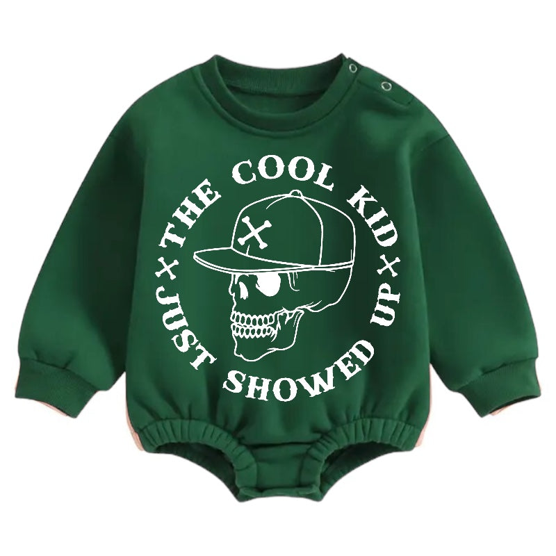 Cool Kid Soft warm fleece Baby Oversized Sweatshirt Romper Hippo Boutique