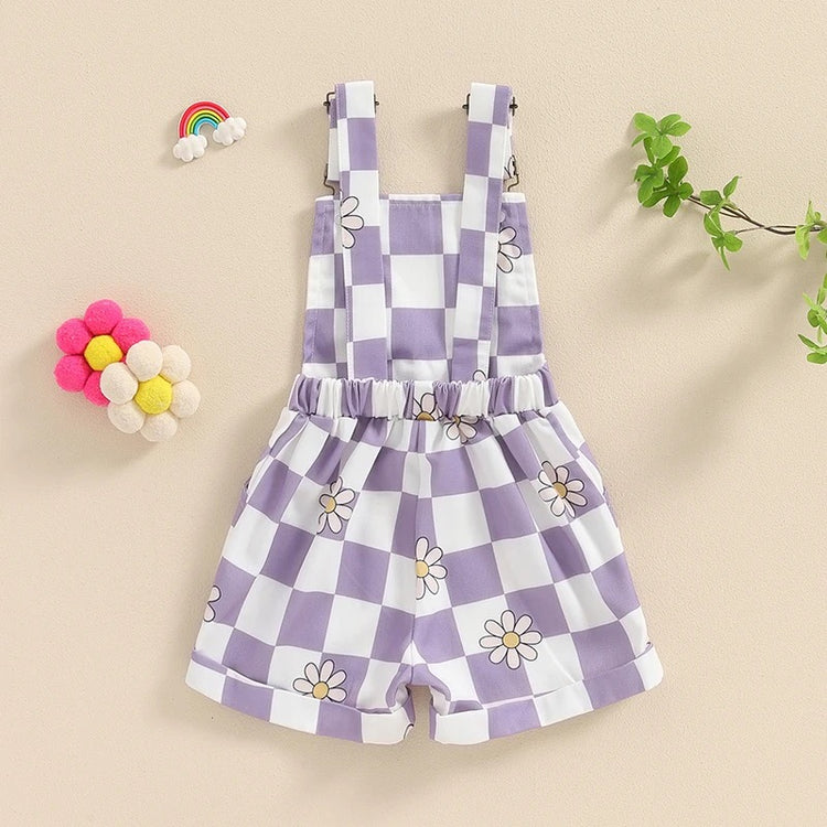 Checkered Suspender Shorts Hippo Boutique