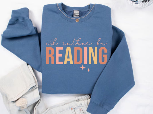 Id Rather Be Reading Sweatshirt Hippo Boutique