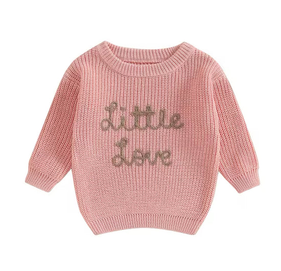 Baby & Kids Embroidered Little Love knit Sweaters Hippo Boutique