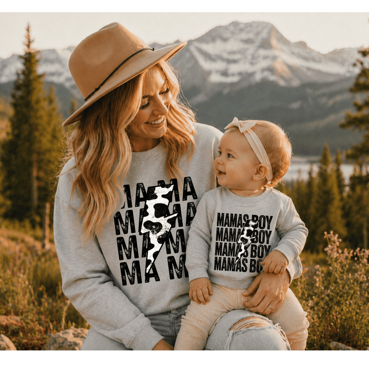 Mama & Mini Matching Sweatshirts - Mama’s Boy Hippo Boutique