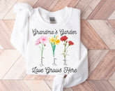 Custom Grandmas Garden Sweatshirt with kids names and birth flowers Hippo Boutique