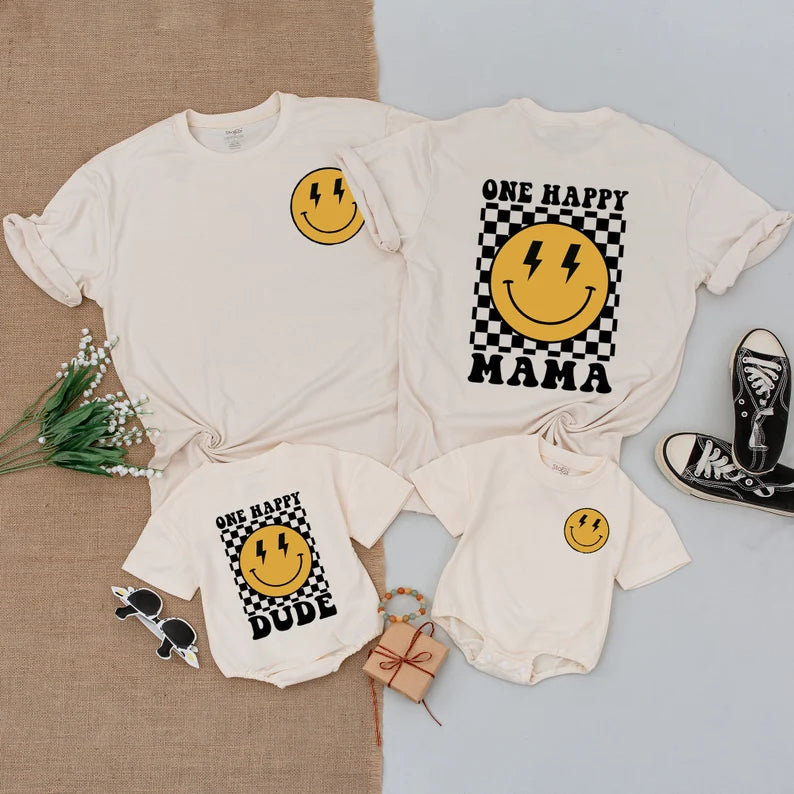 One Happy Dude Matching Family Shirts & Romper Hippo Boutique