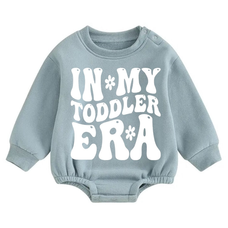 In my toddler era Soft warm fleece Baby Oversized Sweatshirt Romper Hippo Boutique