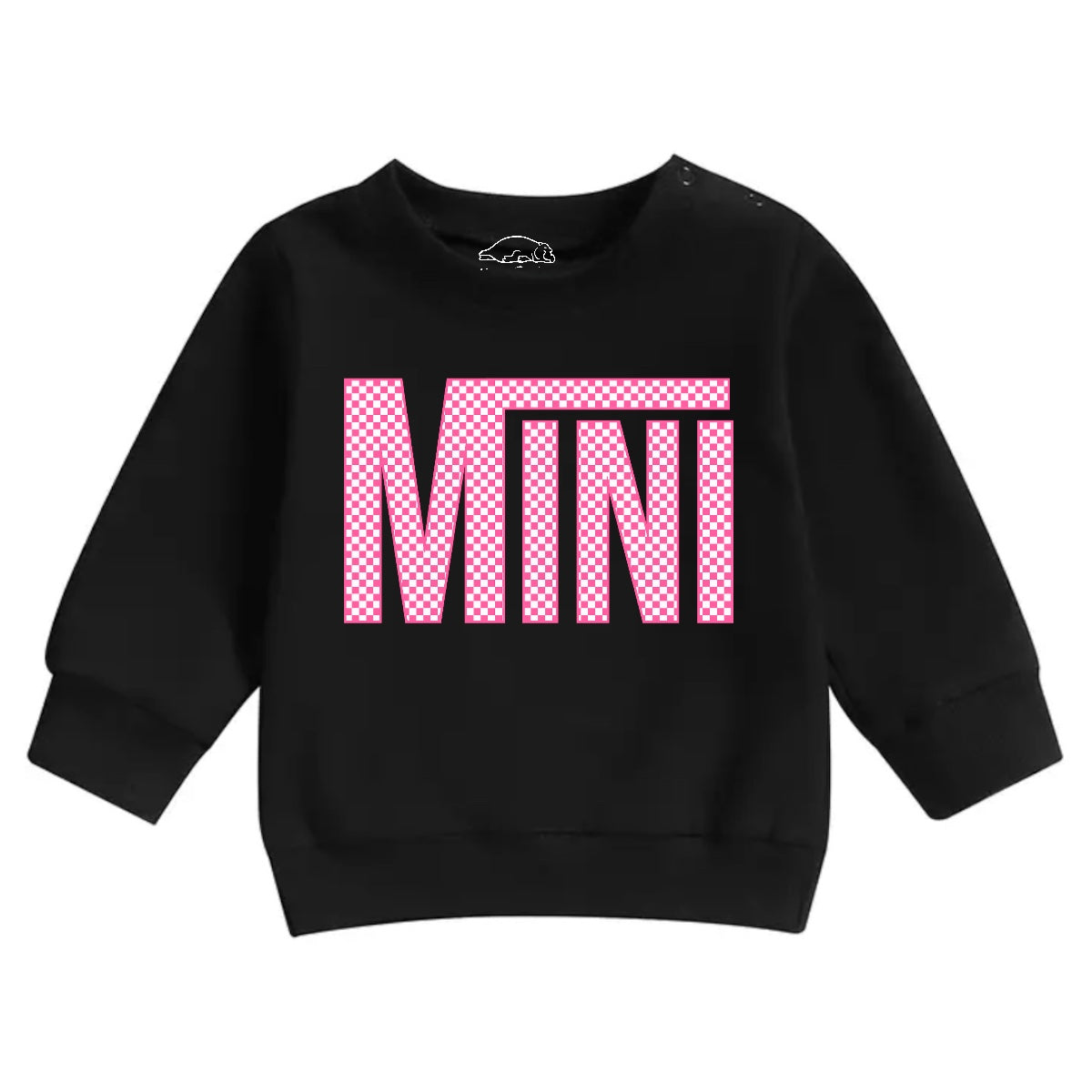 Pink Checkered Mini Baby & toddler sweatshirt Hippo Boutique