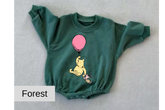 Pink Balloon Pooh baby Oversized Sweatshirt Romper Hippo Boutique