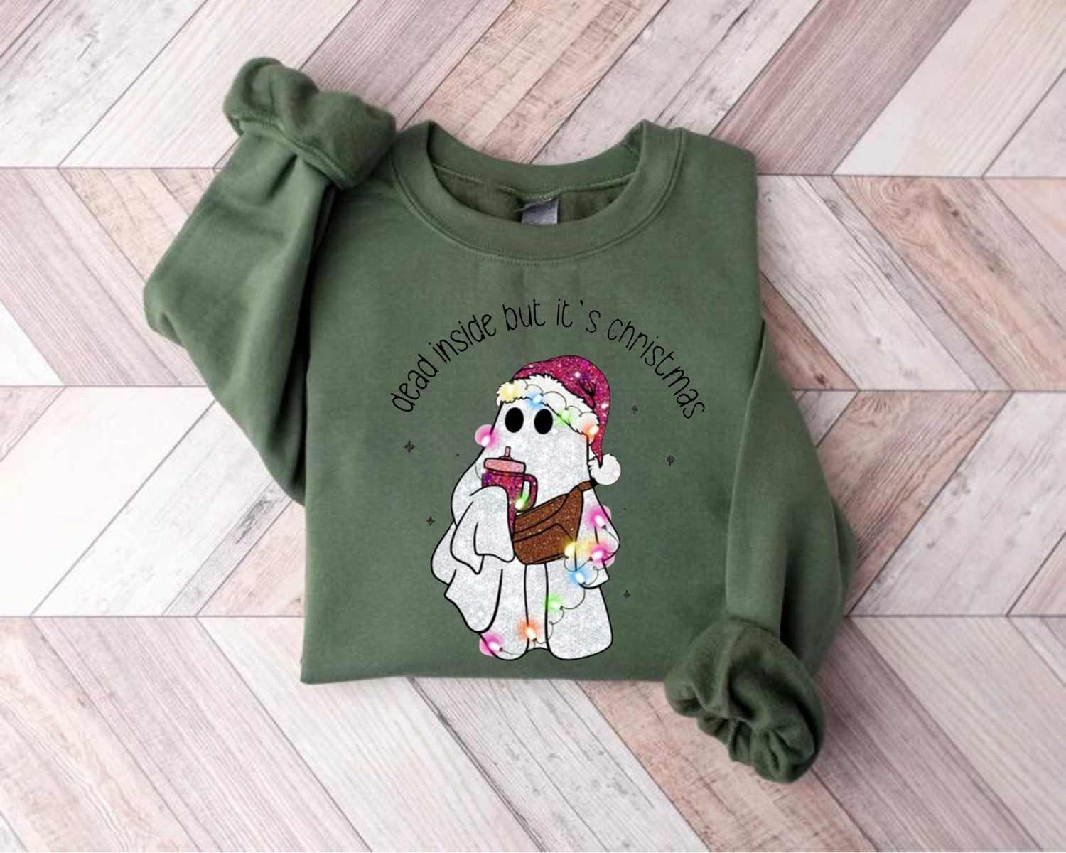Dead Inside but its christmas crewneck Sweatshirts Hippo Boutique