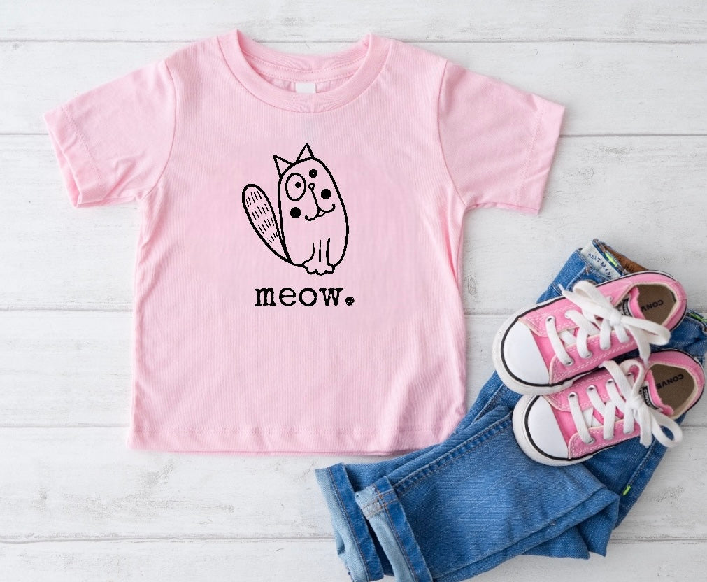 Meow Cat Baby & Toddler tshirt Hippo Boutique