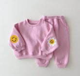 Smile Patch baby & toddler sweatshirt outfit set Hippo Boutique