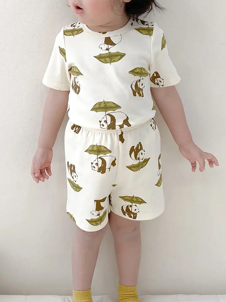 Toddler Forest Animals shorts and t-shirt outfit Hippo Boutique