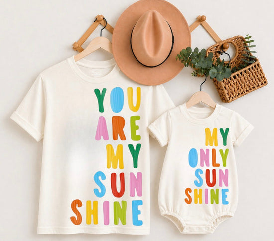 Mama & Mini Matching T-Shirts & Romper - You are my sunshine Hippo Boutique